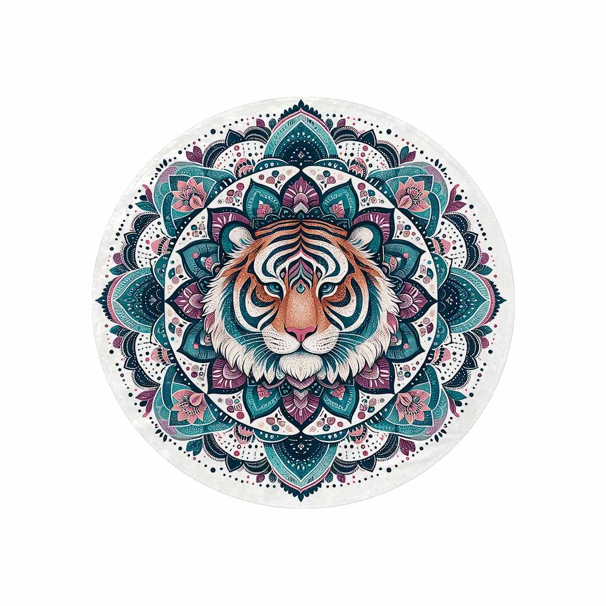 Mandella_Tiger_Awd35141  Circular Micro Fleece Blanket 47"