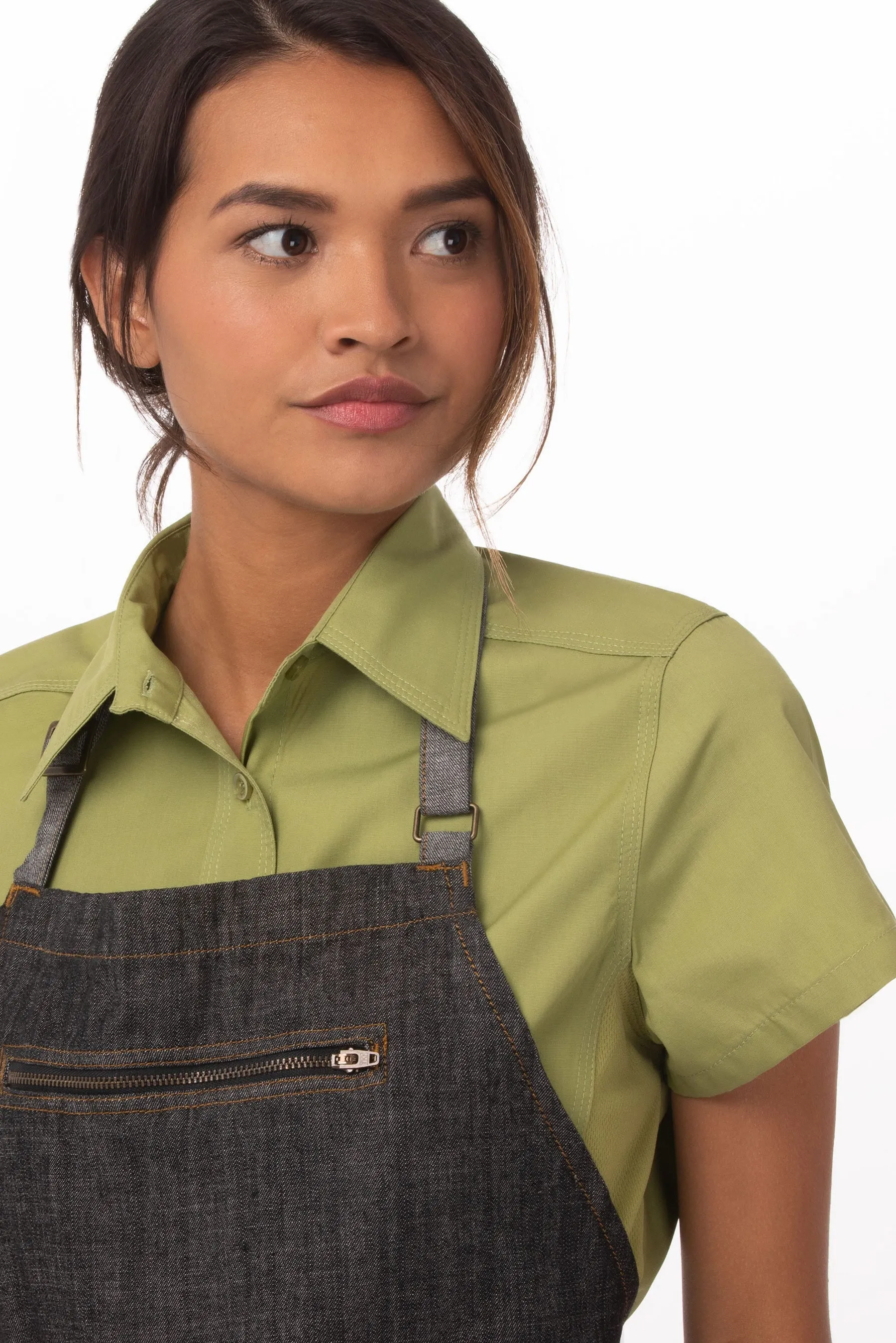 Manhattan Black Denim Bib Apron