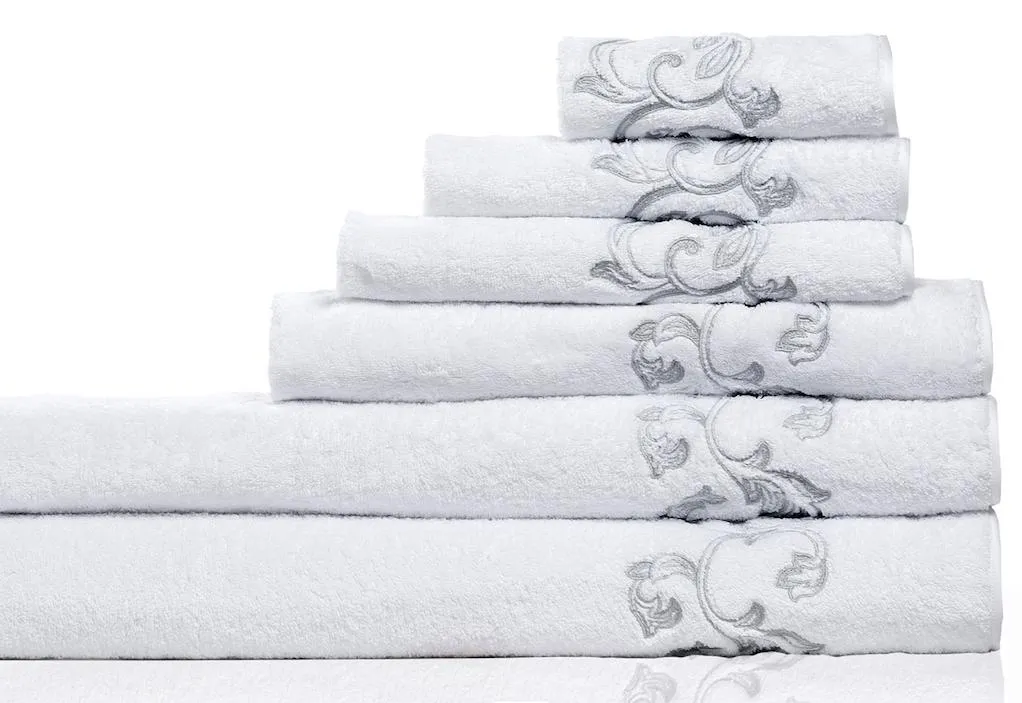 Marmaris Embroidered Bath Towels by Dea Linens