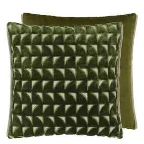 Marquise Fern Velvet Throw Pillow by Designers Guild