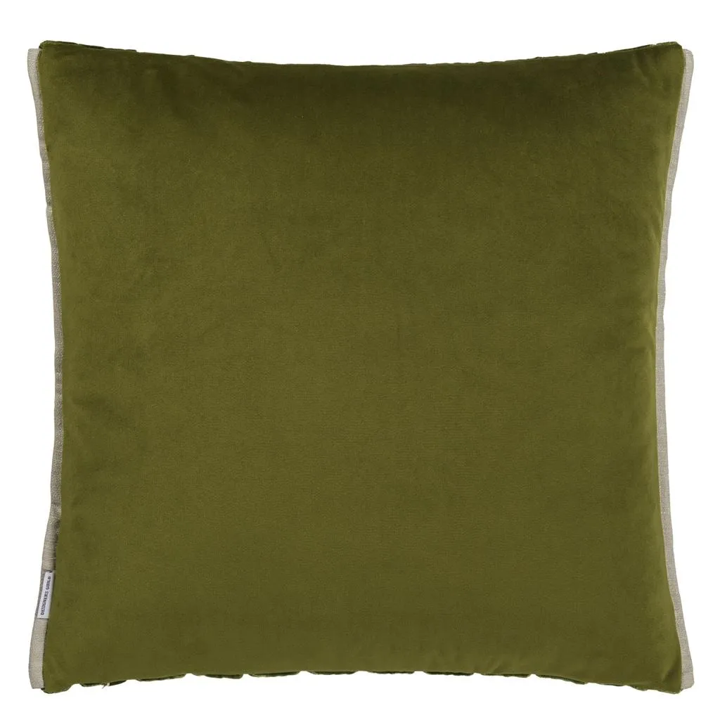 Marquise Fern Velvet Throw Pillow by Designers Guild