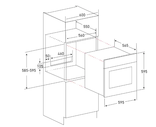 Mayer MMDO8R 60 cm Built-in Oven with Smoke Ventilation