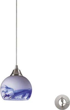 Mela 1 Light Pendant In Satin Nickel and Mountain - Includes Recessed Lighting Kit