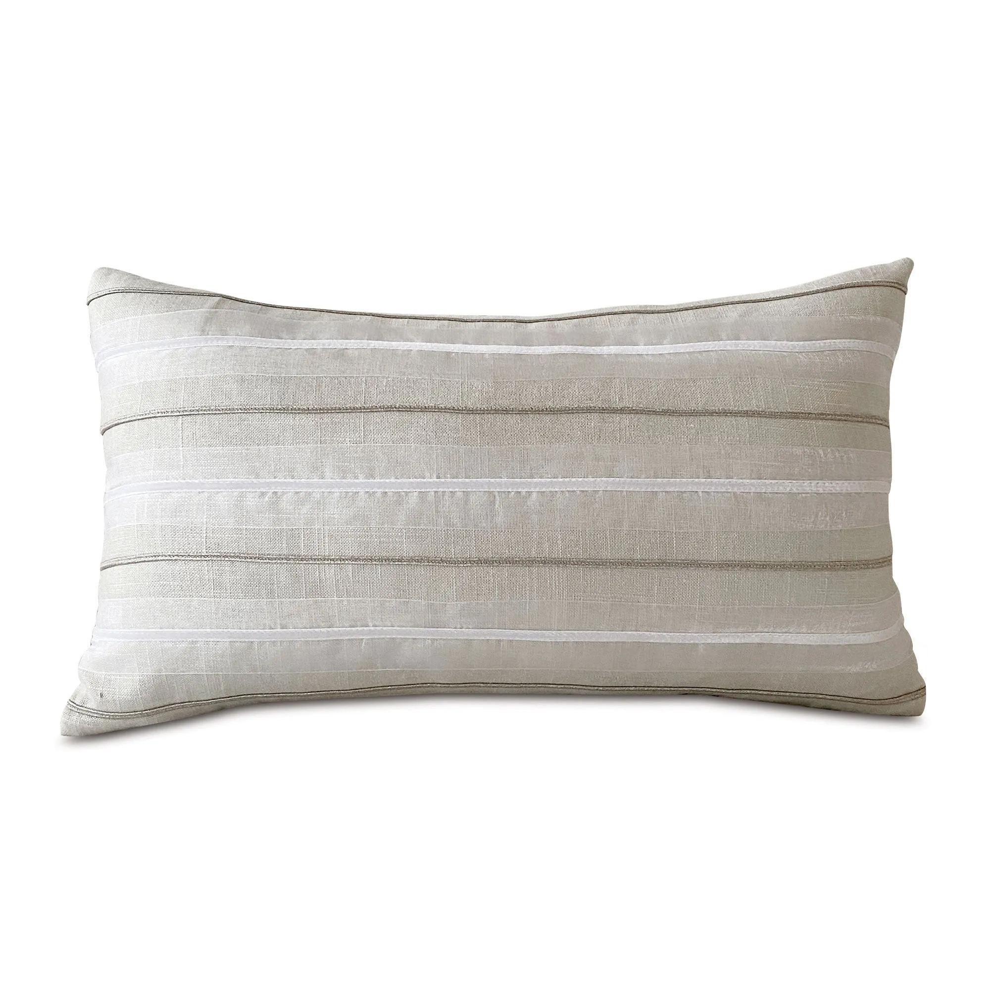 Metallic Silver Ribbon Lumbar Pillow Cover 13x22