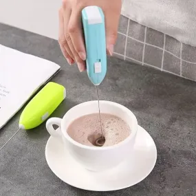 Milk Frother for Coffee - Handheld Battery-Operated Electric Milk and Coffee Frother, Stainless Steel Whisk and Stand, Portable Foam Maker for Coffee, Cappuccino, Lattes, and Egg Beaters