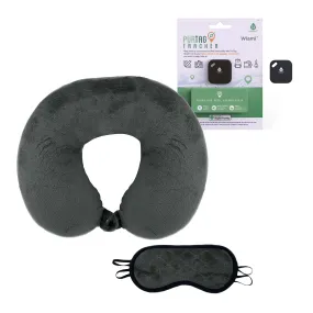 Mindful Traveler Bundle: Memory Foam Travel Pillow with Sleep Mask & Purtag Tracker