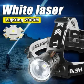 Most Powerful LED Headlamp White Laser Rechargeable Headlight 2000M Long Shot High Power Head Flashlight XHP90 Head Lamp Lantern