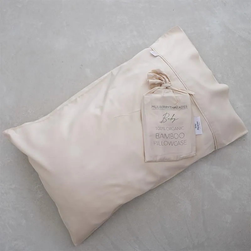 Mulberry Threads - Organic Bamboo Baby Pillowcase - Oat