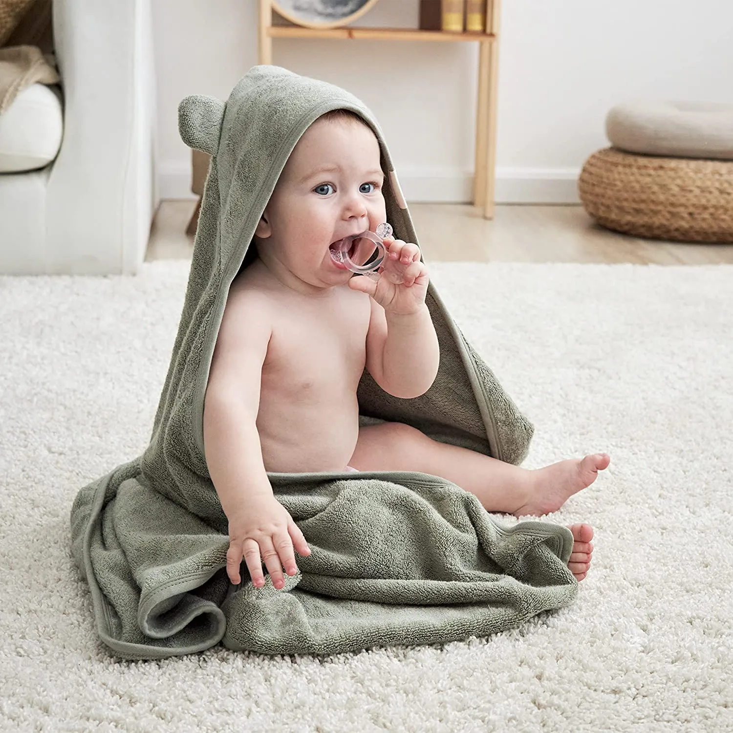 Munich Blue Hooded Towel - Mountain Sage