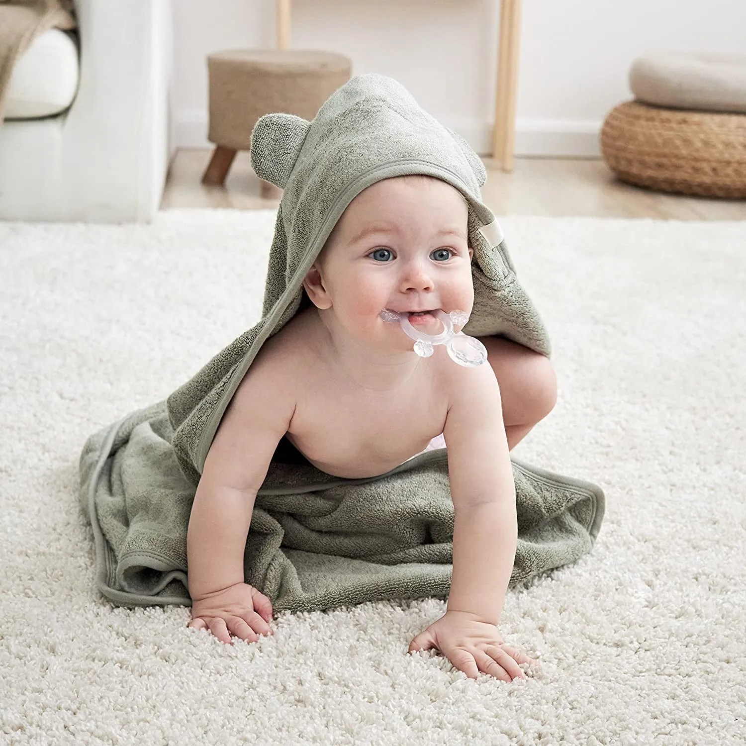 Munich Blue Hooded Towel - Mountain Sage