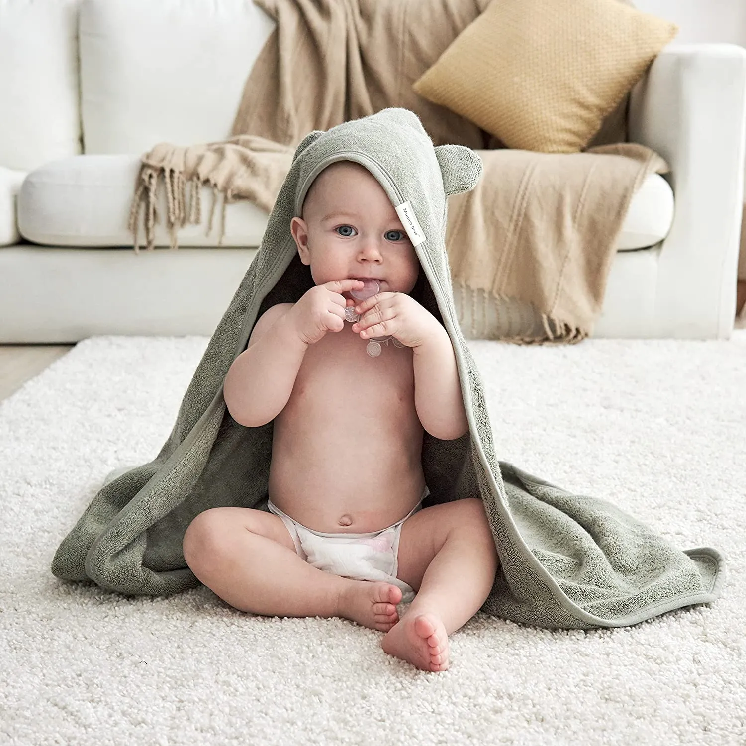 Munich Blue Hooded Towel - Mountain Sage