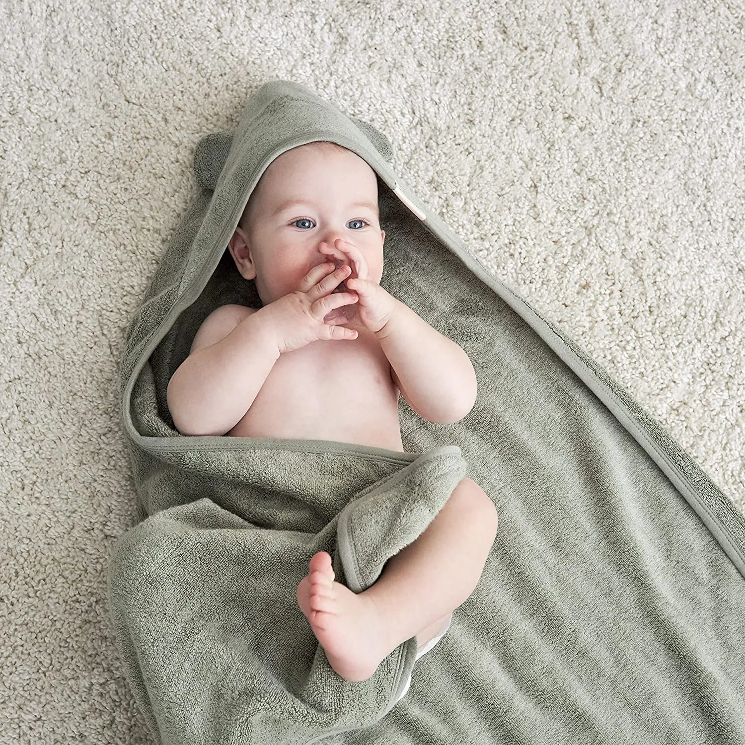 Munich Blue Hooded Towel - Mountain Sage