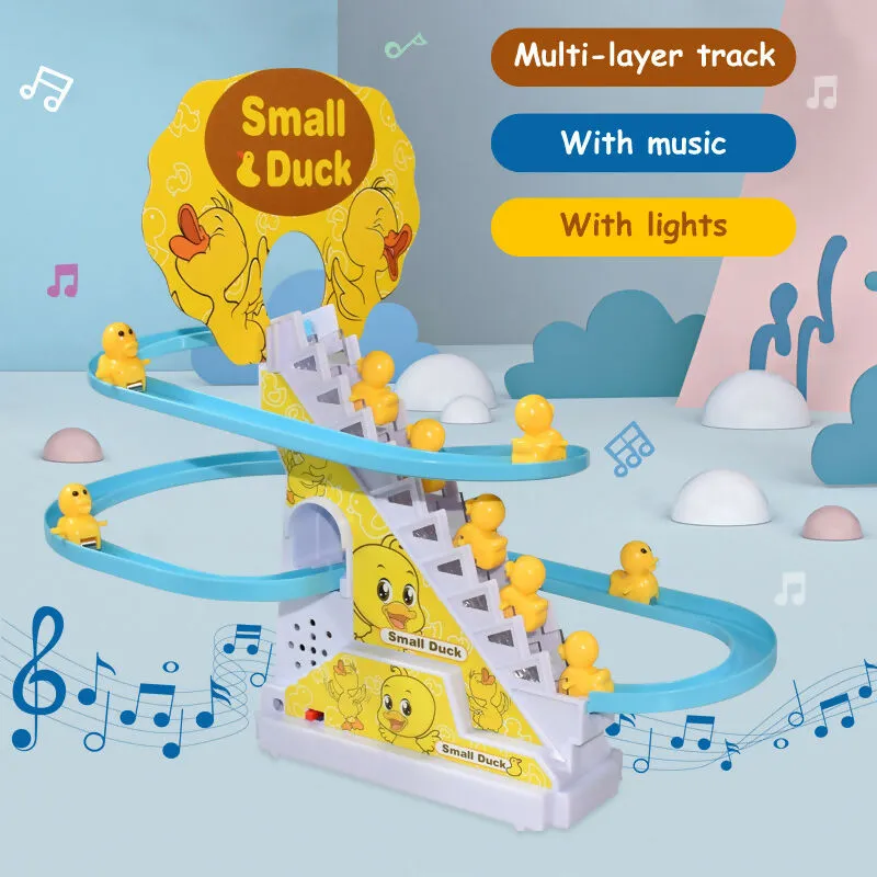 Musical Roller Coaster Track Set With Tiny Duck Toys With Lights & Sound