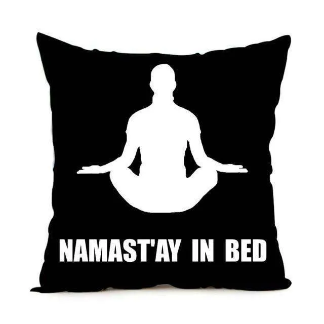 Namaste Zippered Throw Pillowcase