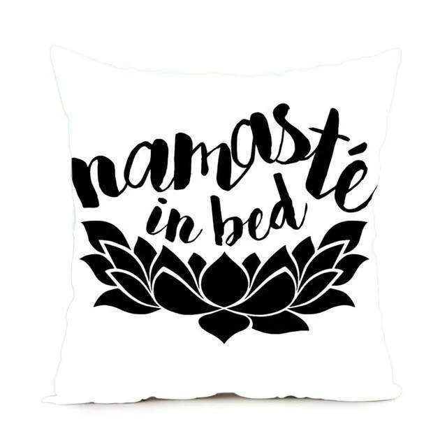 Namaste Zippered Throw Pillowcase