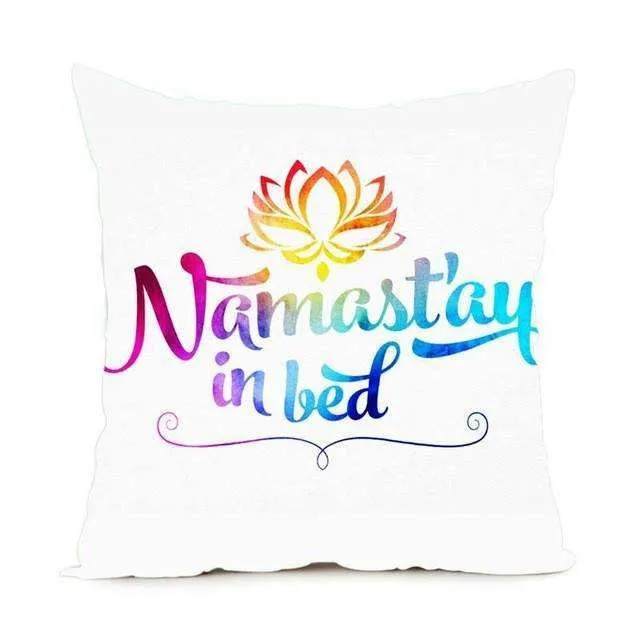 Namaste Zippered Throw Pillowcase