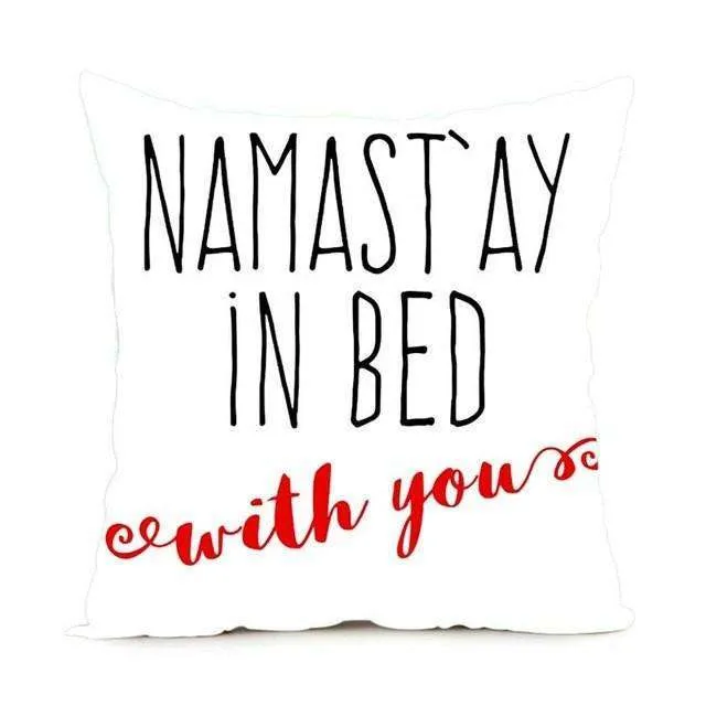 Namaste Zippered Throw Pillowcase