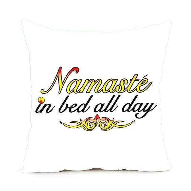 Namaste Zippered Throw Pillowcase