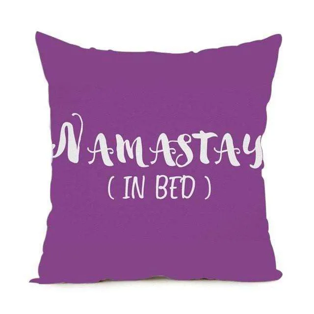 Namaste Zippered Throw Pillowcase