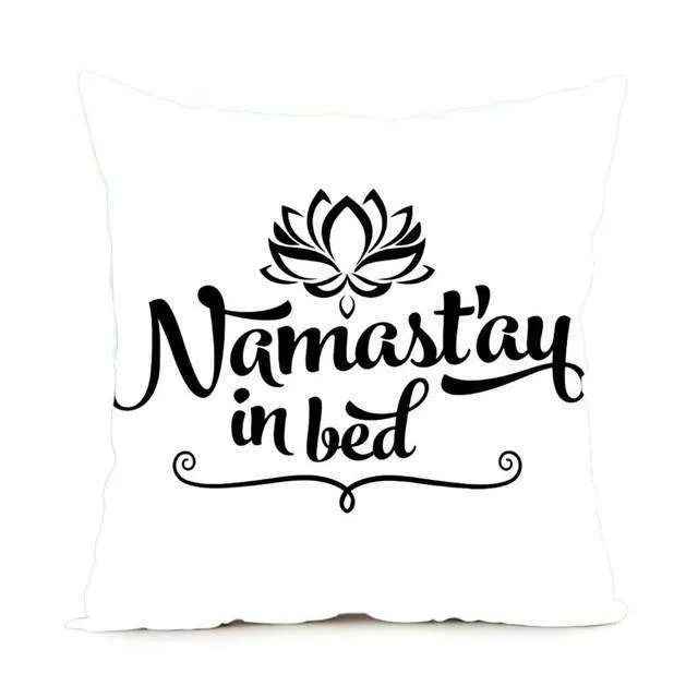 Namaste Zippered Throw Pillowcase