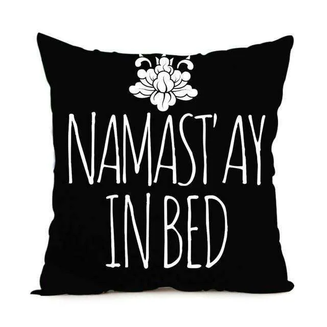 Namaste Zippered Throw Pillowcase