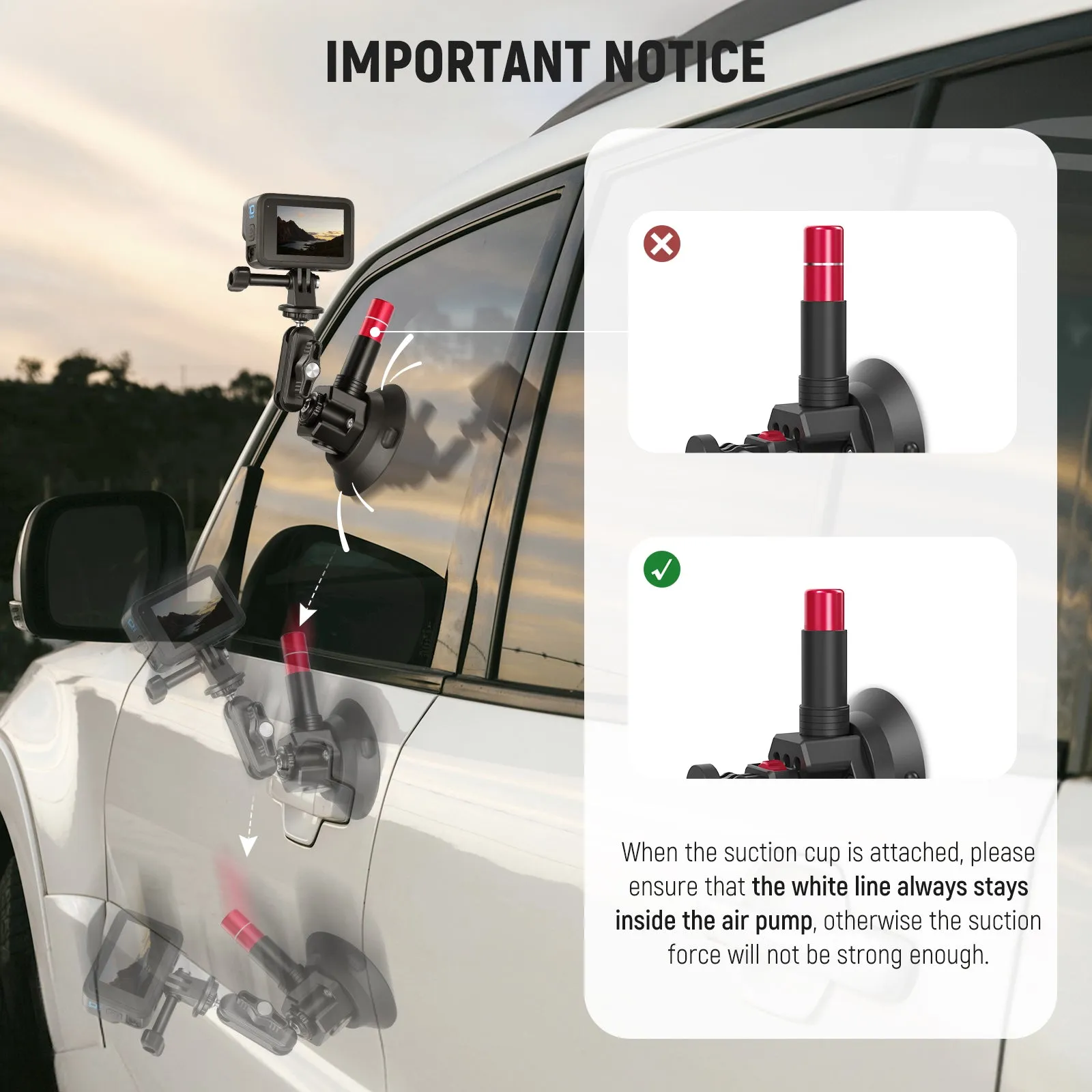 NEEWER CA066 Dual Suction Cup Car Mount Kit