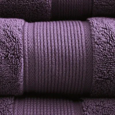 New - 8pc Cotton Bath Towel Set Purple