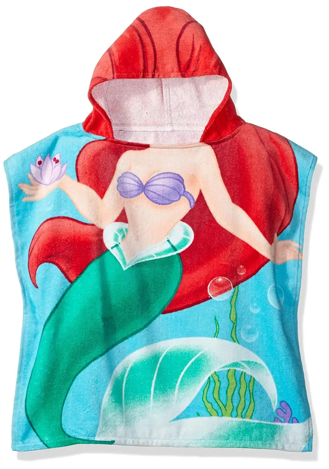 New Children Mermaid Cute Cartoon Hooded Cloak Beach Towel Animal Printed Microfiber Baby Boys Girls Kids Swimming Bath Towel