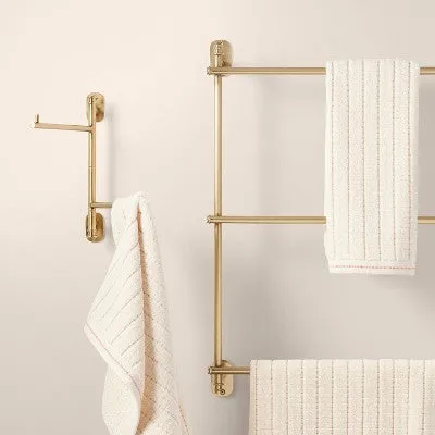 New - Wall-Mounted Brass Ladder Towel Rack Antique Finish - Hearth & Hand with Magnolia