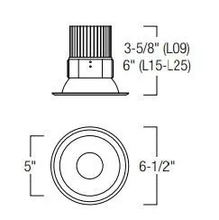 Nora NRM2-511L25 5" Marquise II LED Reflector Trim, 2500 lm