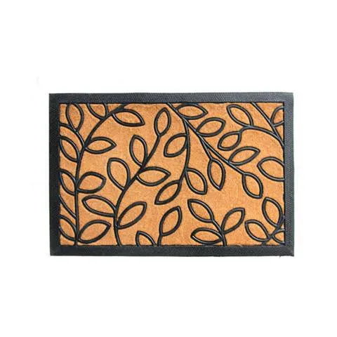 OnlyMat Polypropylene with Rubber Backing Leaf Design Bathroom Door Mat