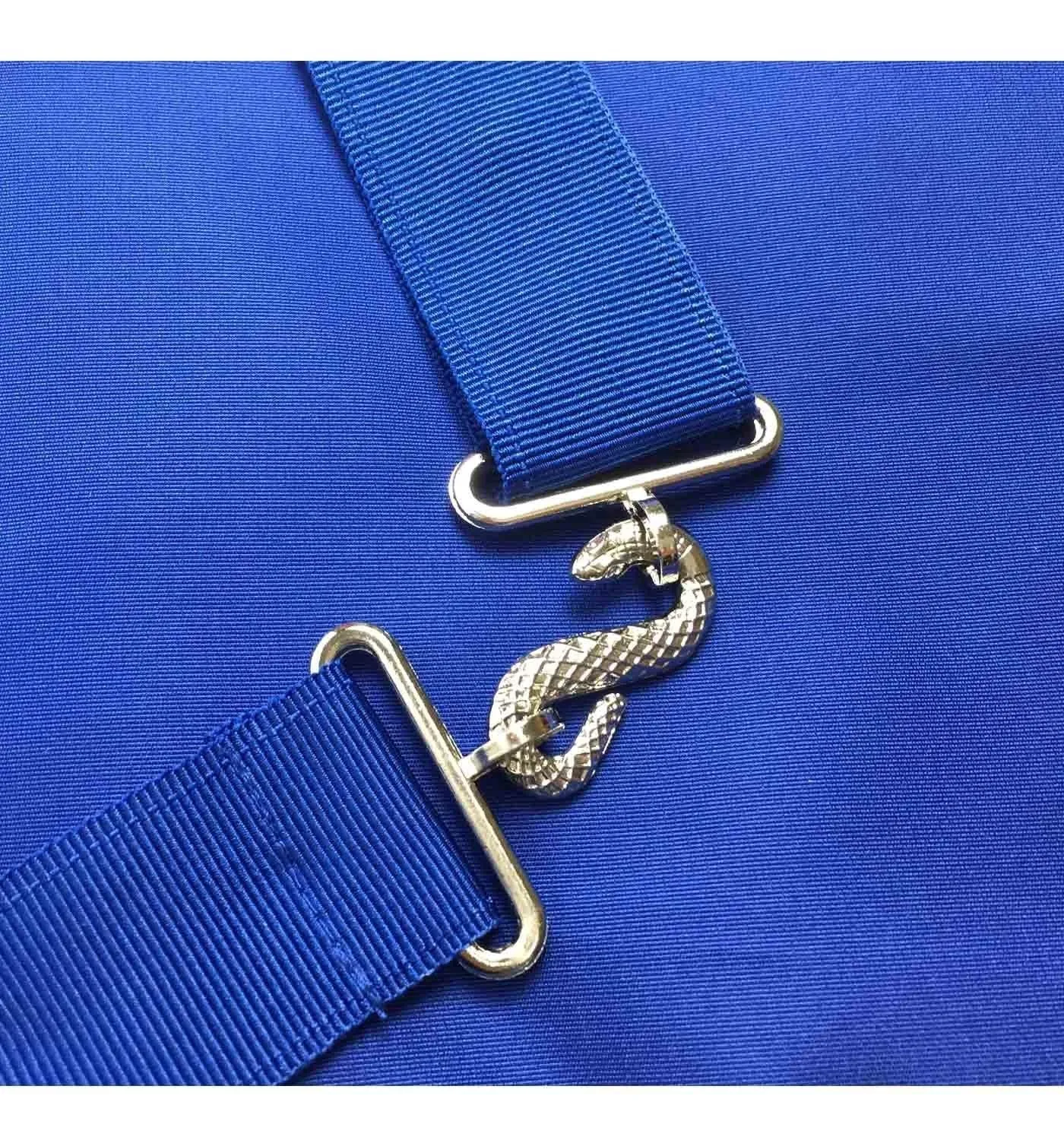 Organist Blue Lodge Officer Apron - Royal Blue Wreath Embroidery