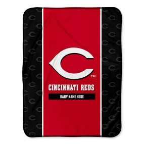 Personalized Cincinnati Reds Icon Baby Pixel Fleece Blanket