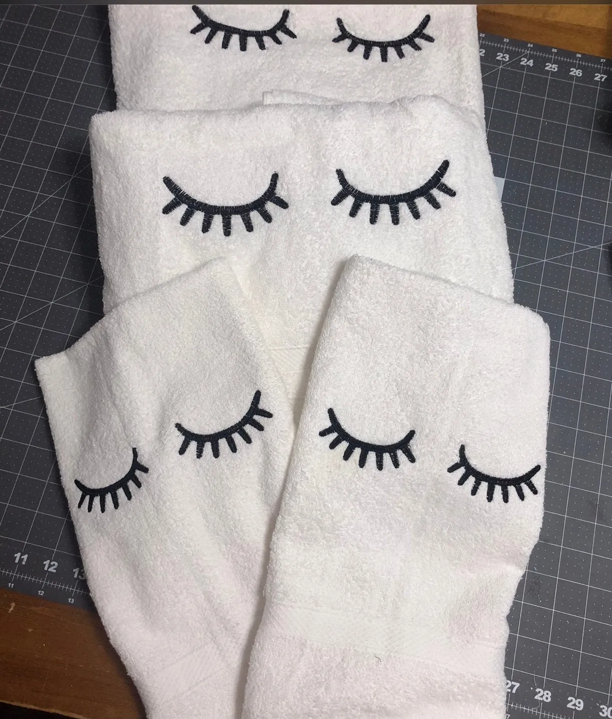 Personalized Name Makeup Remover Eyelash Bath Towel Sets, Birthday Hostess Gifts