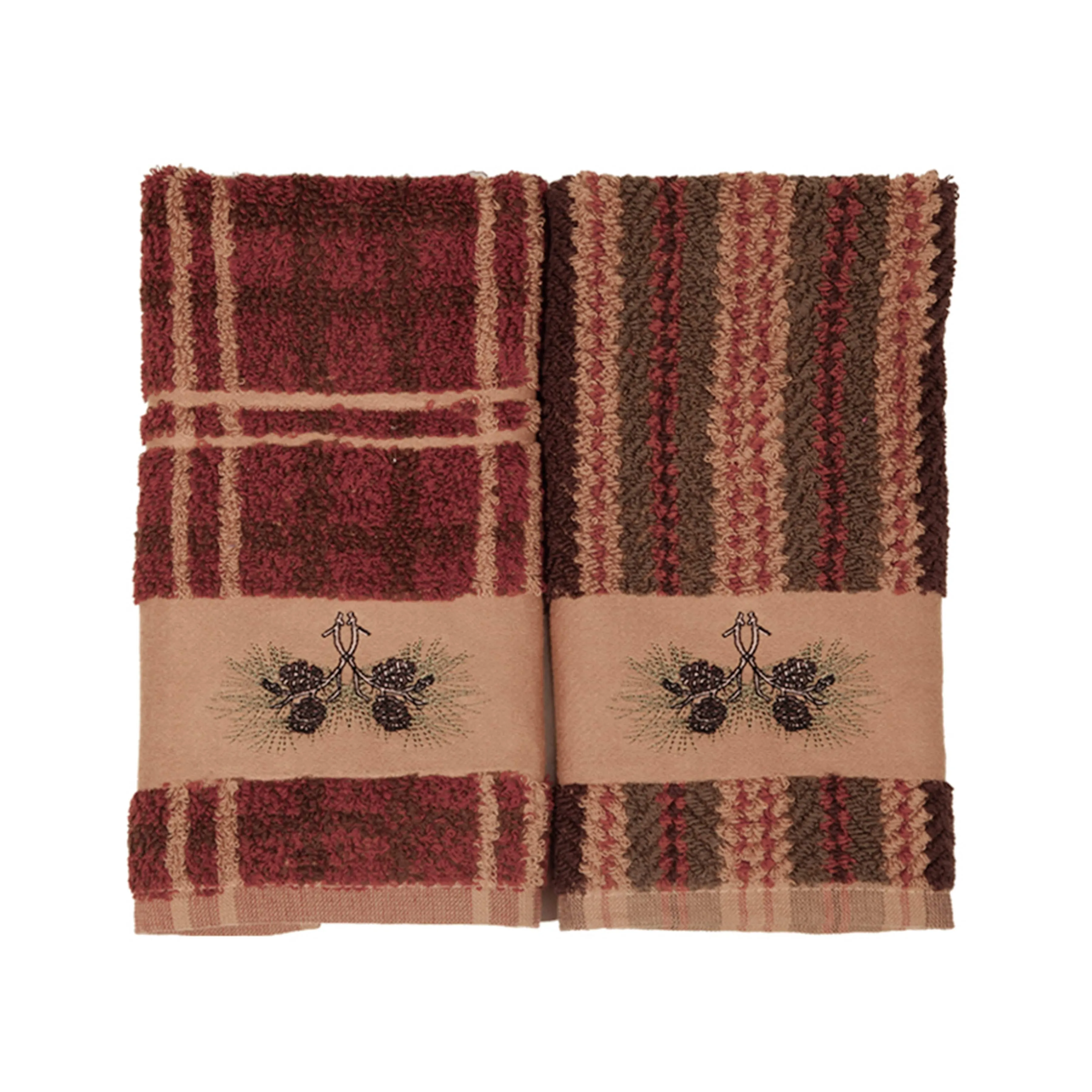 Pine Cone Hand Towel, Plaid