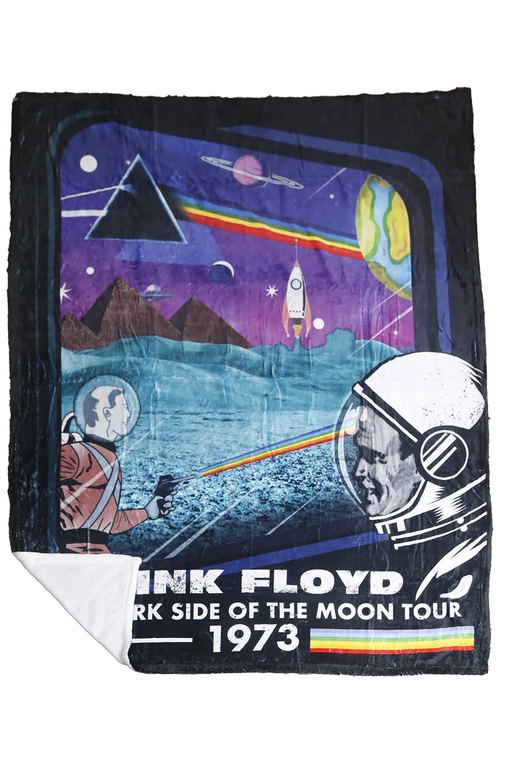 Pink Floyd Fleece Throw Blanket Dark Side Of The Moon Retro