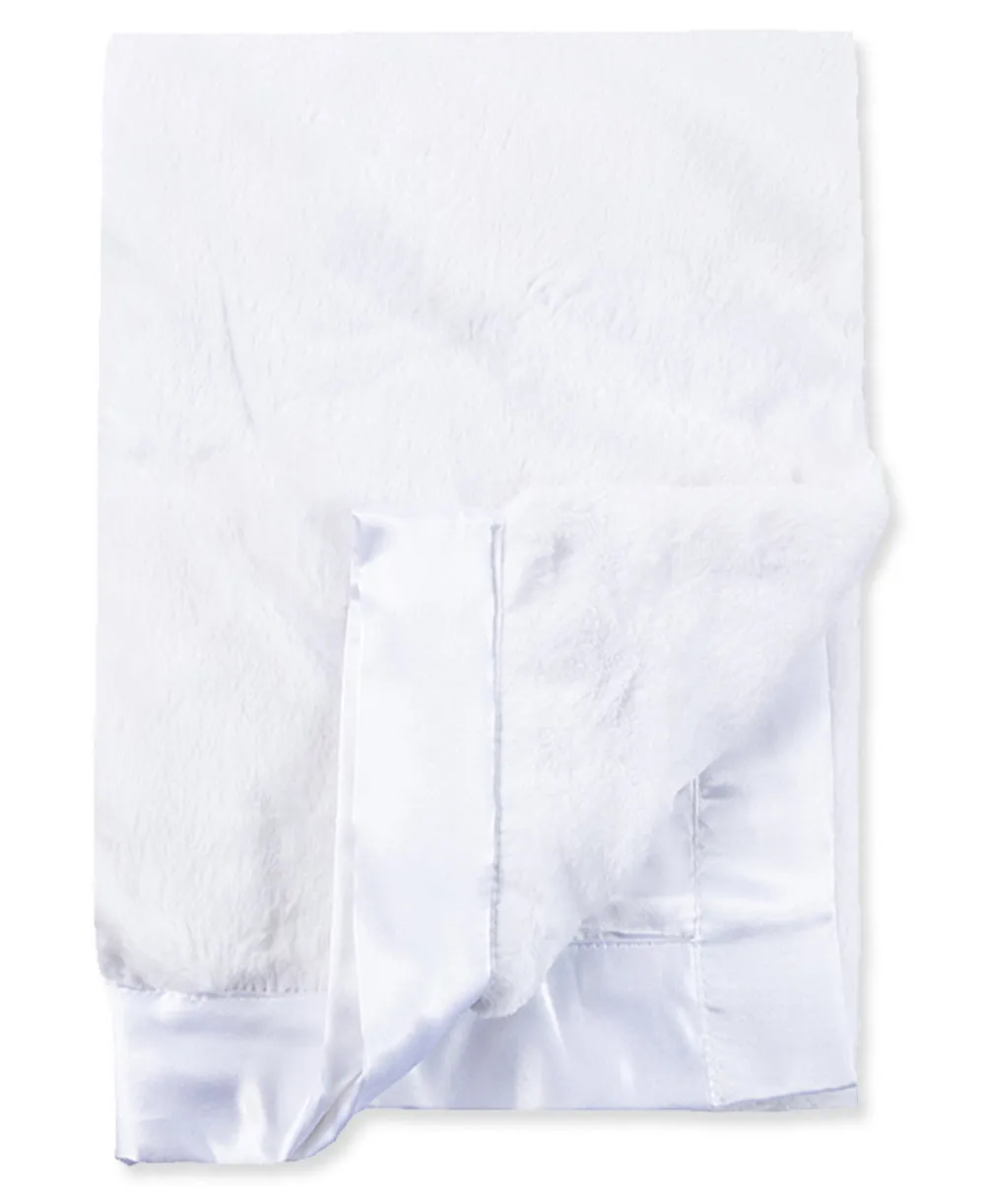 Plush Receiving Blanket - White