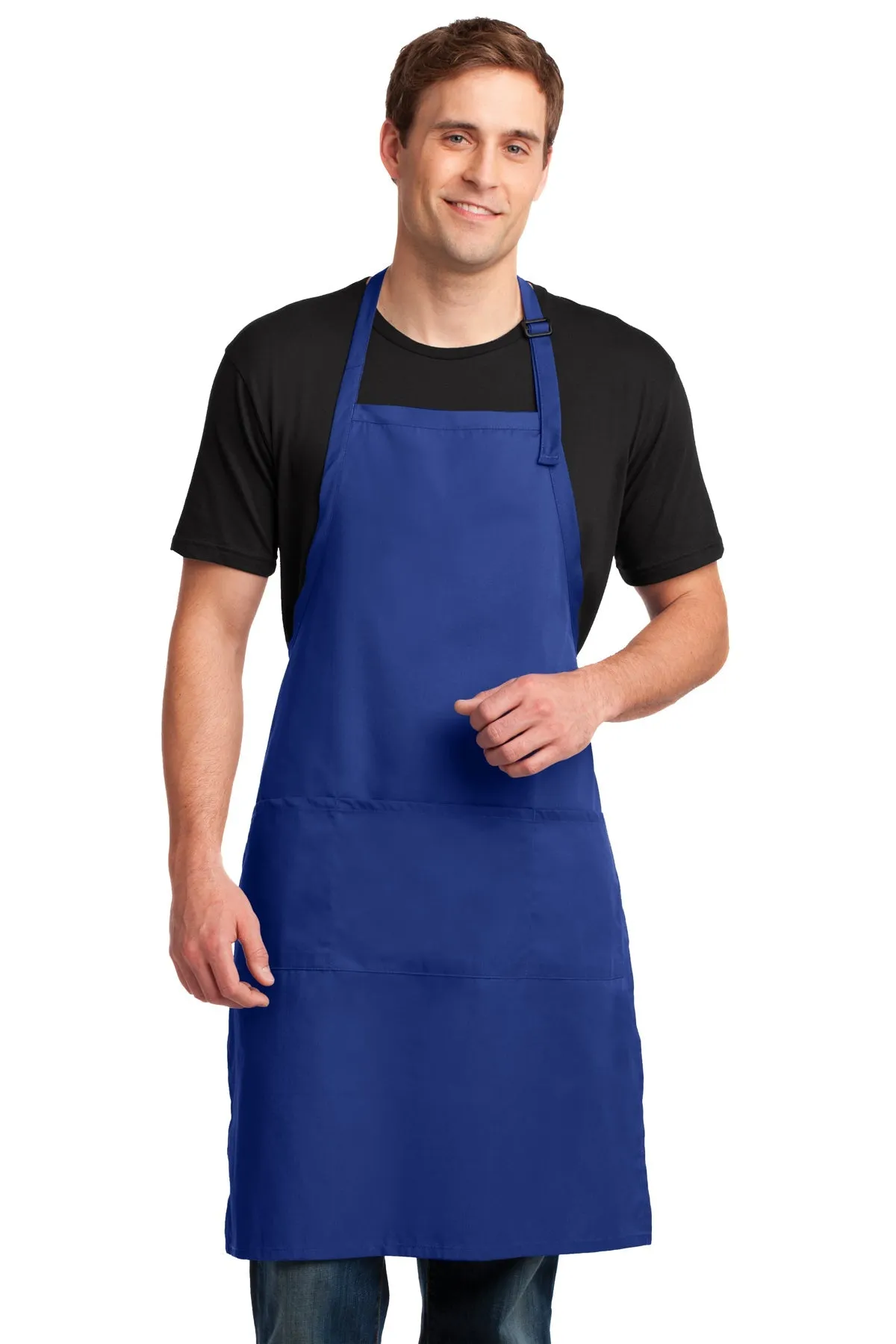 Port Authority Easy Care Customized Extra Long Bib Aprons with Stain Release, Royal