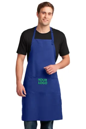 Port Authority Easy Care Customized Extra Long Bib Aprons with Stain Release, Royal