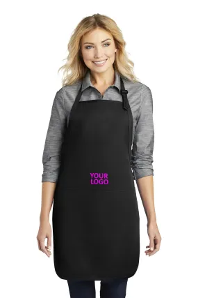 Port Authority Easy Care Full-Length Custom Aprons with Stain Release, Black