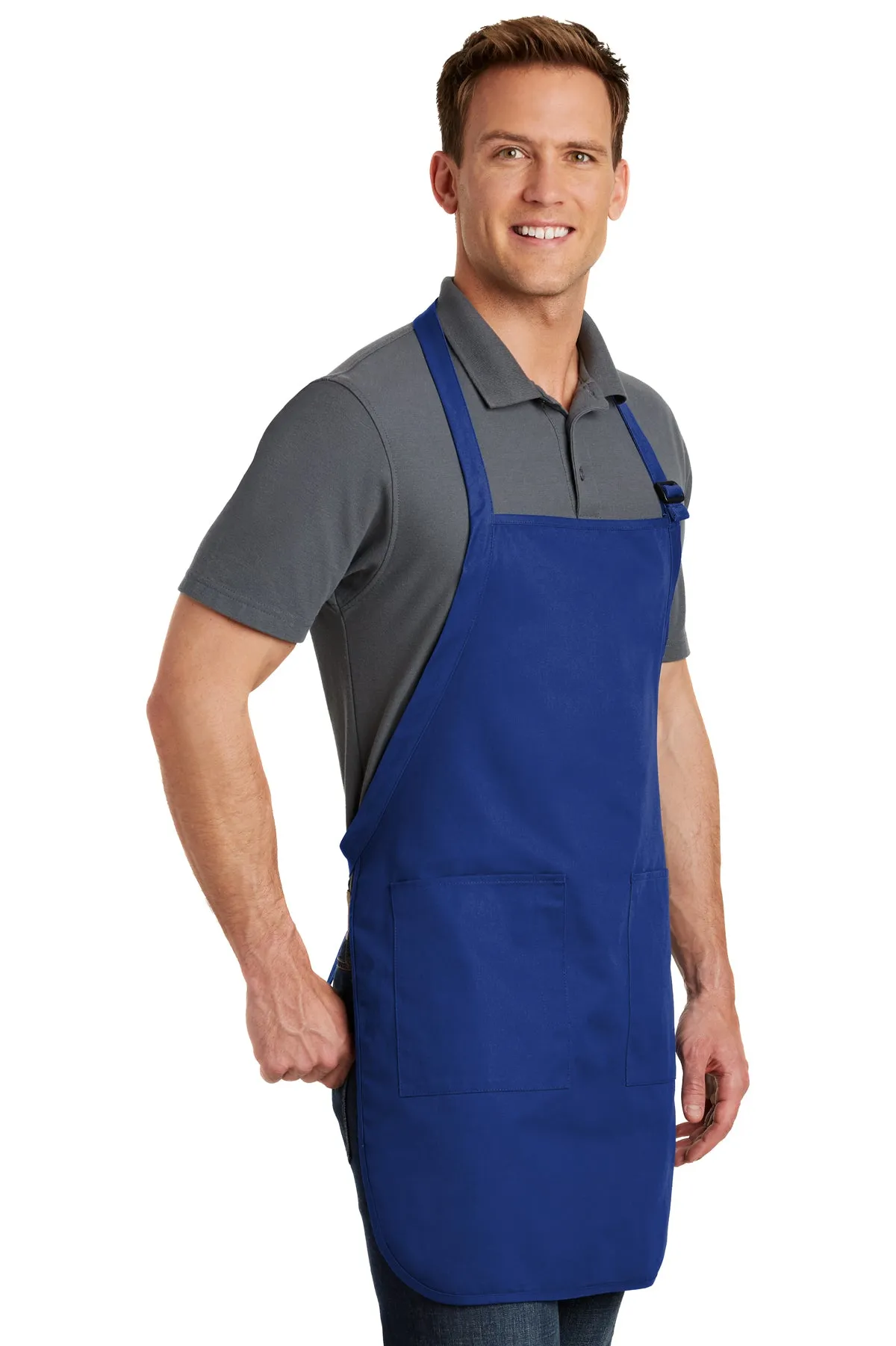 Port Authority Full-Length Custom Aprons with Pockets, Royal