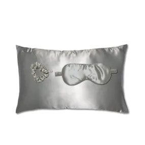 Queen Silk Pillowcase Set - Manhattan Skyline Silver