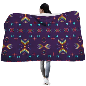 Rainy Chief Rainbow Dark Purple Hooded Blanket