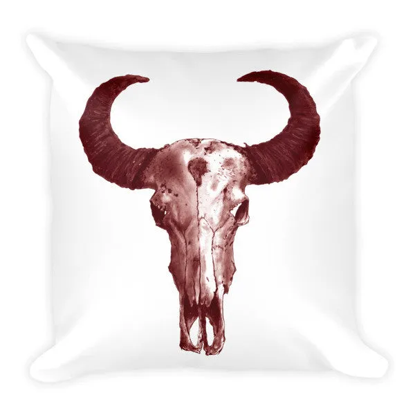 Ram Skull Brown Ink Cushion