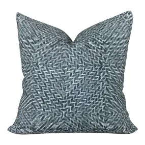 READY TO SHIP Designer Clay McLaurin Rattan Pillow Cover in Indigo Decorative Pillow Cover