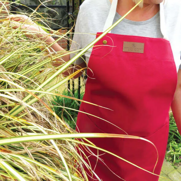 Red Cotton Canvas Apron