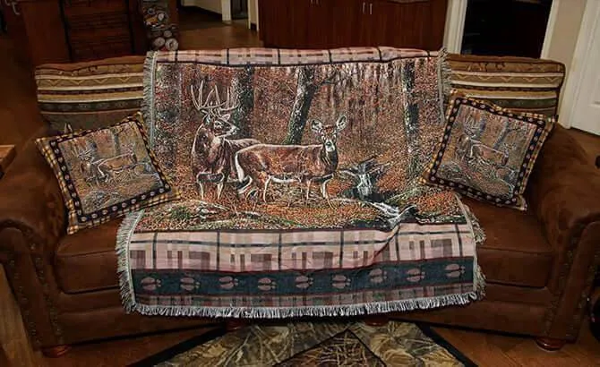 Rivers Edge 50" x 60" Deer Tapestry Throw