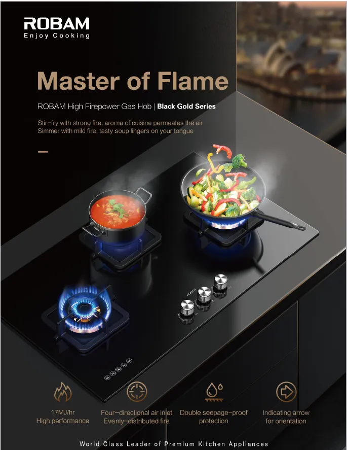 ROBAM 老板 B520 900MM Glass 5 Burner Gas Hob JZ(T/Y)-G520