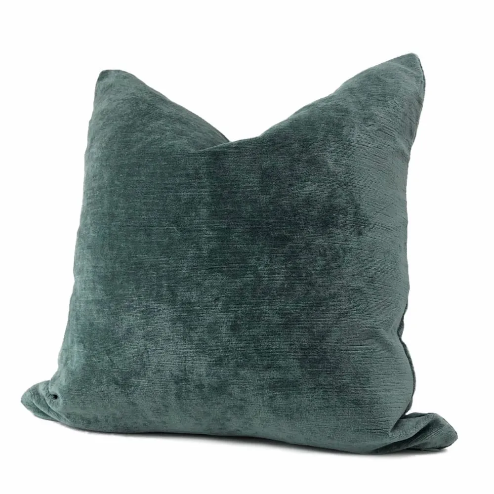 Robert Allen Cypress Green Lustre Textured Italian Linen Velvet Pillow Cover