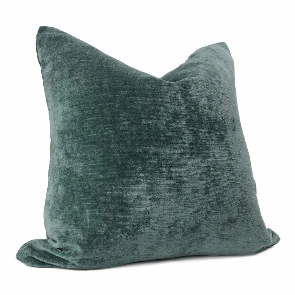 Robert Allen Cypress Green Lustre Textured Italian Linen Velvet Pillow Cover